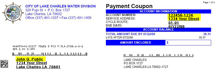 Sample Water Bill